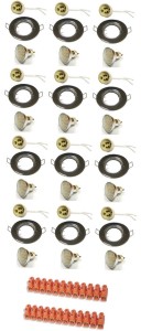 Oprawka sufitowa wpuszczana ruchoma+ żarówka led 230V GU10 5W biała ciepła -  komplet 12 szt