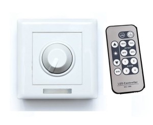 Ściemniacz led ścienny z pilotem ir 12V DC  8A 96W