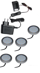 Zestaw oświetlenia mebli  5 x oprawa  LED Eris 12V