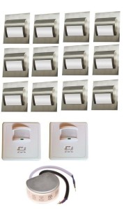 Oświetlenie schodów zestaw  12 opraw led 1,5W  zasilacz,czujniki ruchu