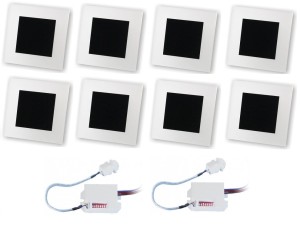 Oświetlenie schodów z czujnikami ruchu mini 8 opraw Q30 zestaw  