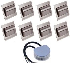 Oświetlenie schodów  8 opraw led 1,5W  zasilacz 12V DC  zestaw  