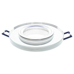 Oprawka sufitowa szklana srebrna okrągła regulowana