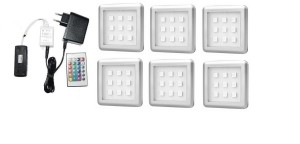 Oświetlenie  mebli 6 x oprawa led rgb Orbit   12V  DC zestaw        