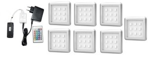 Oświetlenie  mebli 7 x oprawa led rgb Orbit   12V  DC zestaw      