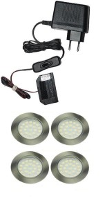 Zestaw led podświetlenie mebli 4 x oprawa led Apollo 12V DC  