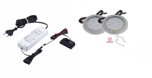 Oświetlenie pod szafkowe z wyłącznikiem dotykowym 2 oprawy Orbit 