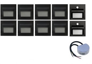 Oświetlenie schodów z czujnikami ruchu  zestaw  10 opraw led 1,5W  zasilacz  