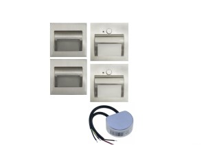 Oświetlenie schodów z czujnikami ruchu  zestaw  4 opraw led 1,5W  zasilacz     