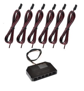 Zestaw do podłączenia LED 6 PKT-1M-CZ. 12-24 V DC czarny 
