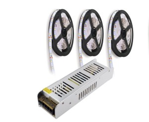 Taśma LED   60/m SMD 3528  15m +zasilacz 12V DC  -  zestaw     