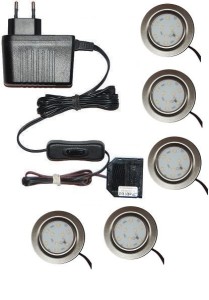 Oświetlenie mebli 5x oprawa LED Hera  12V DC