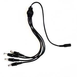 Rozdzielacz Rozgałęźnik zasilania 1 wejście gniazdo DC 2,1/5,5 - 4 wyjścia wtyki DC 2,1/5,5