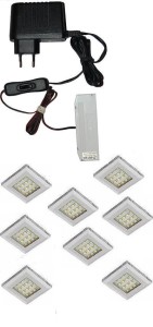 Oświetlenie  mebli 9 x oprawa LED Squere2   12V  DC zestaw   