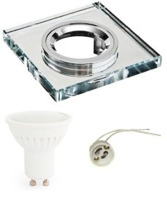 Oprawka sufitowa szklana+żarówka led GU10 5W komplet