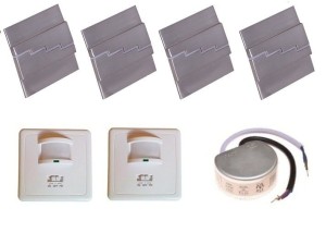 Zestaw oświetlenia schodów z czujnikami ruchu 4 opraw Secreto