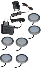 Zestaw oświetlenia mebli  6 x oprawa  LED Eris 12V DC 
