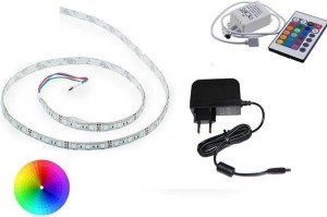 Zestaw RGB taśma led 150 SMD 5050 wewnętrzna  RGB 1m IP20 +sterownik z pilotem+zasilacz