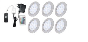 Oświetlenie  mebli 6 x oprawa led rgb Orbit   12V  DC zestaw     